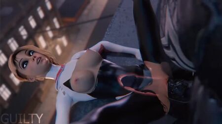 [Pornografia 3D] Guilty - Homem-Aranha: No Universo Aranha. Venom fodeu a Gwen-Spider com força e encheu-a de esperma (2020) [Creampie, pornografia 3D]