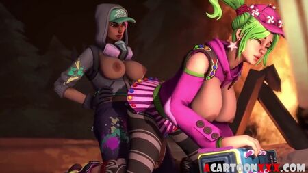 Futanari do Fortnite a fazer sexo com uma heroína sensual