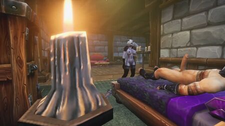 Diversão anal na hora de dormir entre draenei e humanos: Paródia Hentai de Warcraft