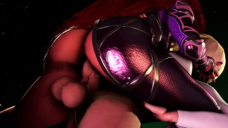 Blackfire a ser encheda pela Power Girl