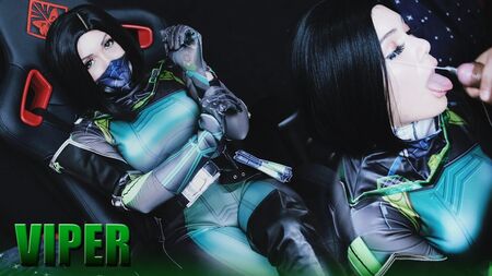 Valorant - Cosplay da Viper: creampie e facial
