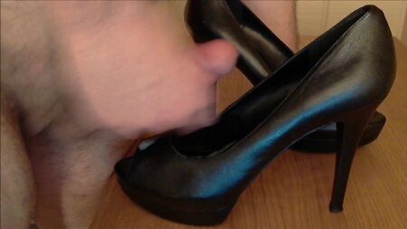 Sapatos de salto alto com biqueira aberta «Fuck and Cum»