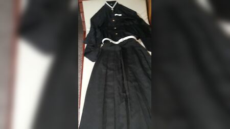 Esperma na fantasia de cosplay do Muichirou de Demon Slayer