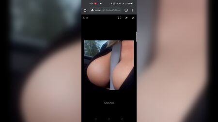 Seios presos no cinto de segurança do carro