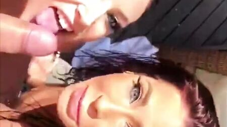 Angela White e Madison Ivy fazem sexo oral nos bastidores