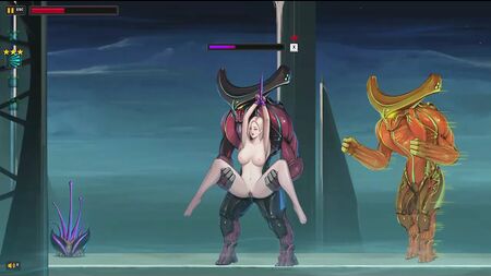 Jogo hentai com a personagem Dark Star. Jovem gira em cena de sexo