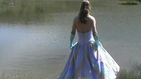 vestido de gala arco-íris