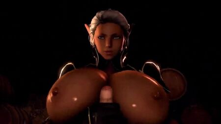 Mulher elfa negra com curvas
