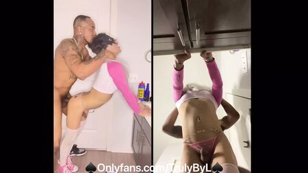 QOS: A maricas Lola Crystals (TrulyByL) a receber o pau grande e preto do King