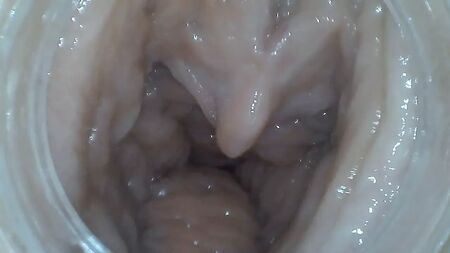 É isto que o teu pénis vê! Contrações da rata na câmara do dildo!