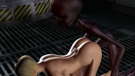 Alienígena em 3D faz sexo com uma mulher loira