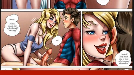 Spider Man recebeu uma dose de prazer de uma loira