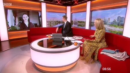 Daphne Quinn no programa BBC Breakfast (2020)