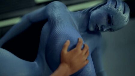 Pornografia 3D SFM de Mass Effect: Hentai com Liara, rabo e mamas grandes – Animação de cena de sexo (18+)