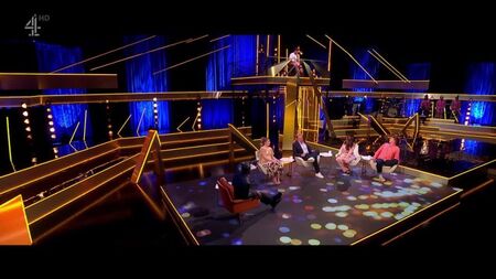 S03E06.1080p: o comediante Joe Lycett, a bailarina profissional Oti Mabuse, a comediante Katherine Ryan, Harry Redknapp e o cantor Tom Grennan