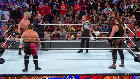 [#My1] Brock Lesnar (c.) contra Braun Strowman contra Roman Reigns contra Samoa Joe pelo título de Campeão Universal da WWE