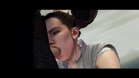 Rey - «Primeira Lição»; sexo oral; broche; garganta profunda; foda na cara; ejaculação; engolir esperma; pornografia hentai 3D; [Star Wars]