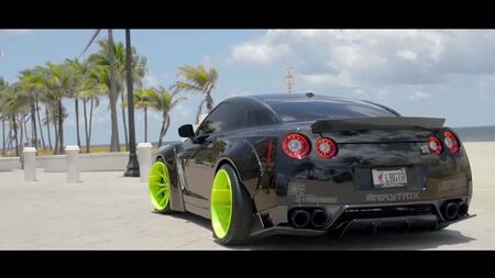 #Liberty Walk com suspensão rebaixada #Nissan #GTR #Edição #Preta! (4K) _ XN WORKS