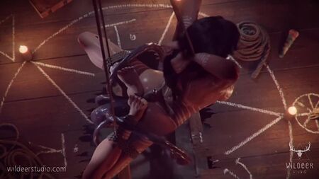 Lara Croft. Porno 3D. Tentáculos