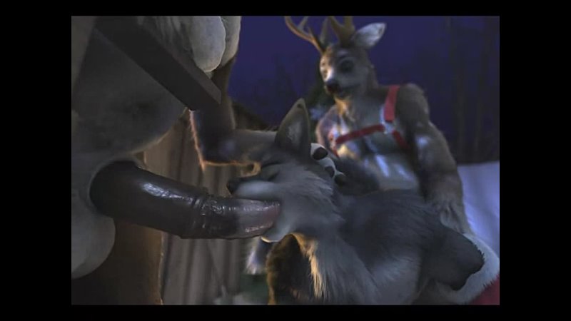 3 Way Gay Furry Reindeer Porn - 3D Gay Yiff by H0rs3 Furry Porn Sex E621 Raindeer double penetration femboy  wolf christmas