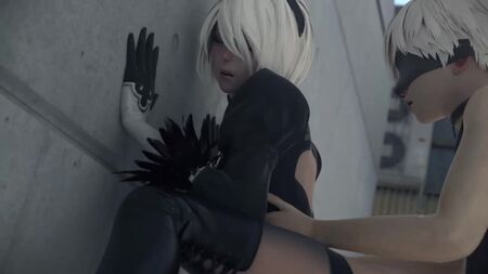 NieR Automata - 2B 9S SFM NSFW 3D R34 Blender hentai pornografia Rule34