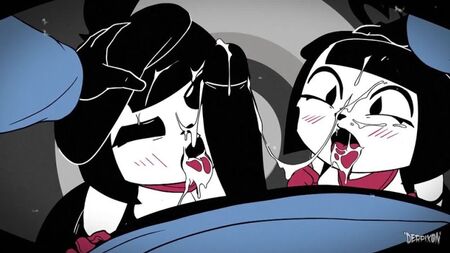 Mime e Dash, de Derpixon: Desenho animado 2D heterossexual, hentai, sexo oral violento, garganta profunda, rapariga palhaça, FYE