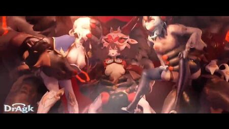 Genshin Impact: sexo em grupo hentai com Djin, Amber, Eula e os grandes pénis dos Hilichurls