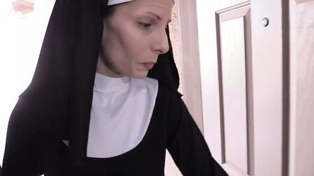Esposa: Freira louca a foder de meias
