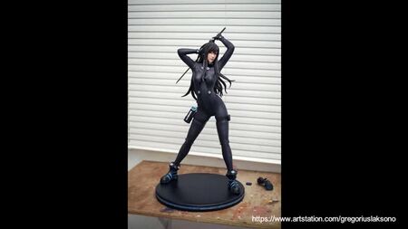 Estátua de fan art de Reika Shimohira, de Gantz, impressa em 3D